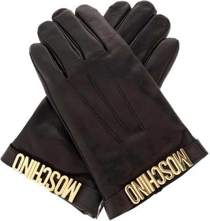 Moschino Logo Plaque Gloves