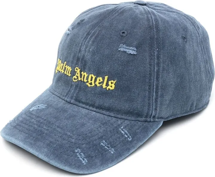 Logo-Embroidered Distressed Cap