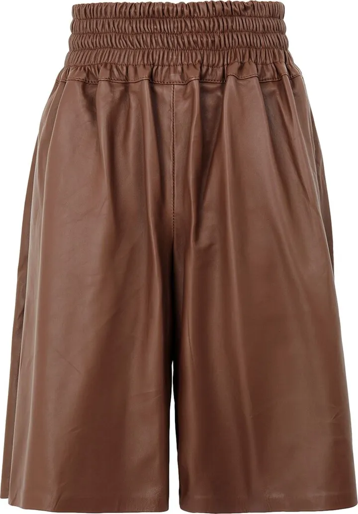 Leather Pull-on Bermuda Shorts & Bermuda Shorts Brown