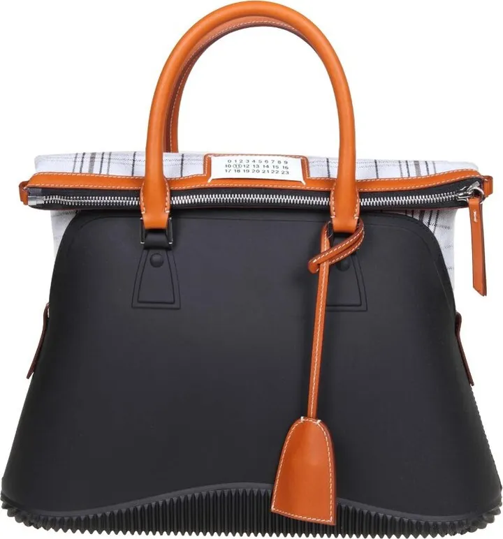 Maison Margiela 5C Check Pattern Detailed Tote Bag