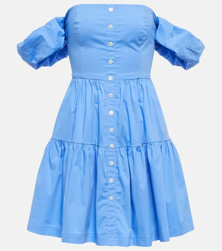 Elio off-shoulder cotton minidress