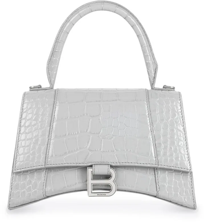 small Hourglass crocodile-effect tote bag