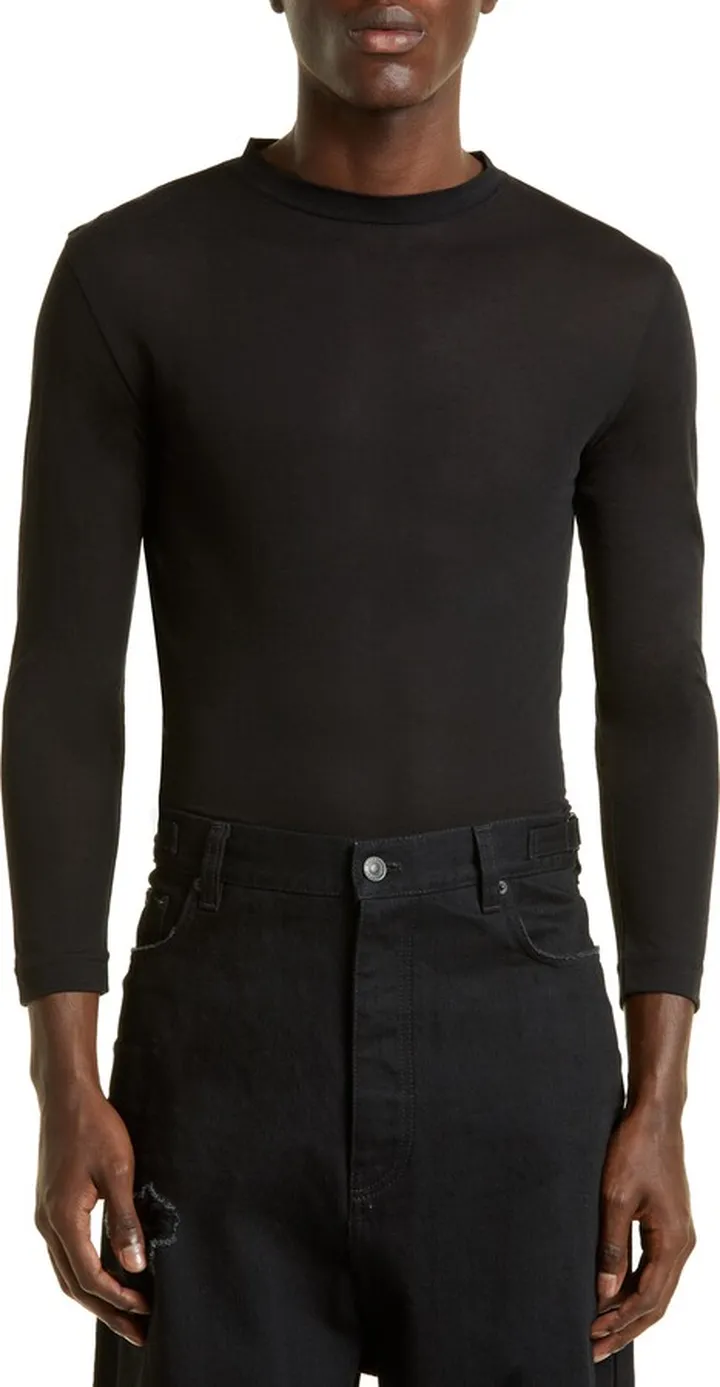 Men's Fitted Long Sleeve Mesh T-Shirt