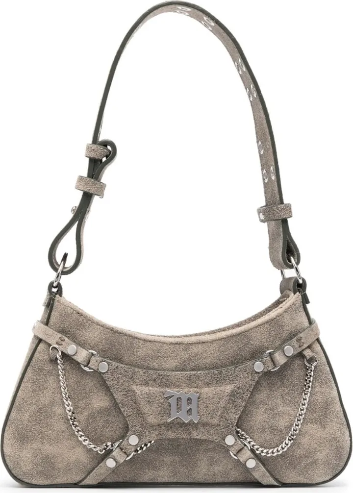 Logo-Plaque Leather Shoulder Bag