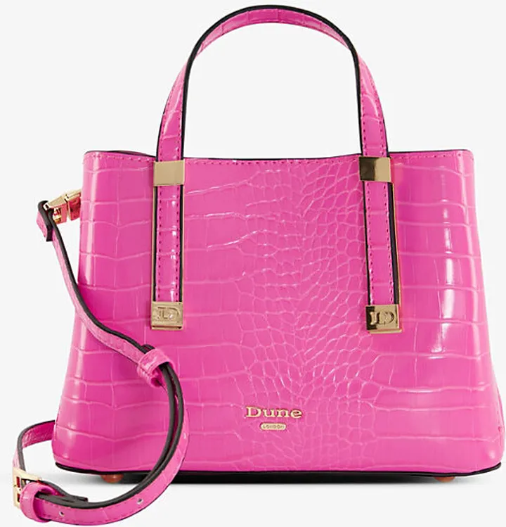 Womens Fuchsia-synthetic Dinkydorrie Snake-effect Faux-leather Tote bag