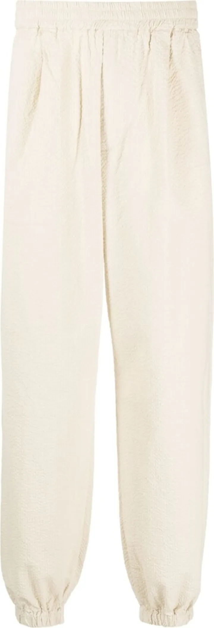 Seersucker Straight-Leg Trousers