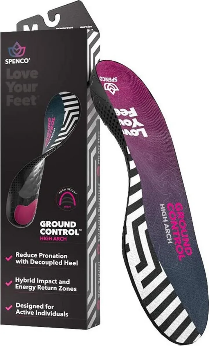 Spenco Ground Control High Arch Shoe Insoles - S (Women's 7-8 | Men's 6-7)