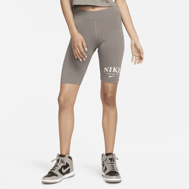 Women's Nike Sportswear Mid-Rise Bike Shorts in Grey