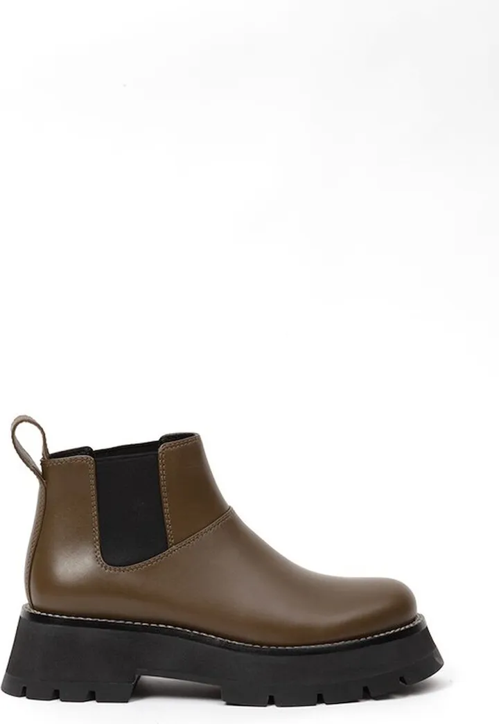Kate Short Lug Sole Combat Boot in dark olive