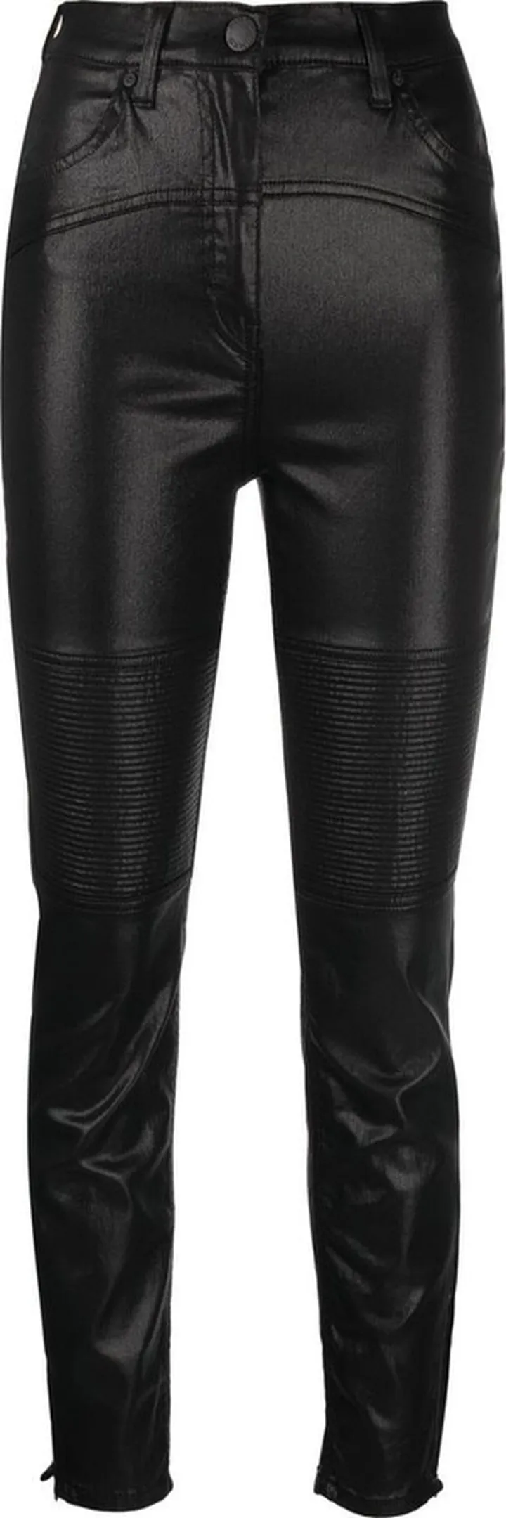 Slim-Cut Coated-Finish Trousers