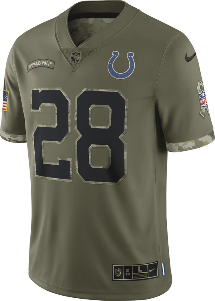 Nike Men's NFL Indianapolis Colts Salute to Service (Jonathan Taylor) Limited Football Jersey in Brown