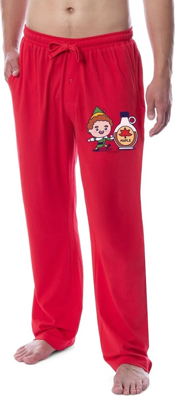 Elf The Movie Mens' Buddy Chibi Maple Syrup Sleep Pajama Pants (XX-Large) Red