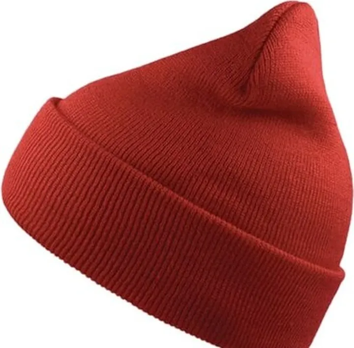 Atlantis Wind Double Skin Beanie With Turn Up (Red) - Red