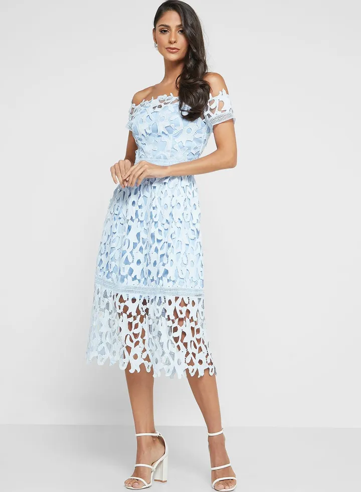 Bardot Lace Detail Dress