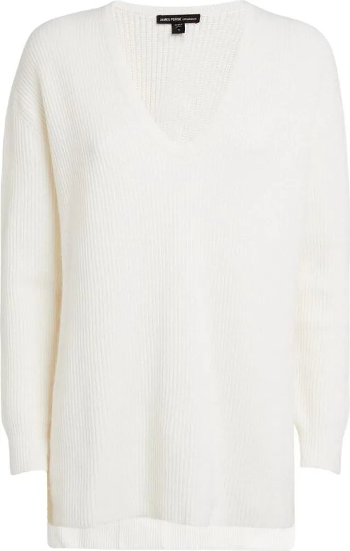 James Perse Cotton-Mohair V-Neck Sweater
