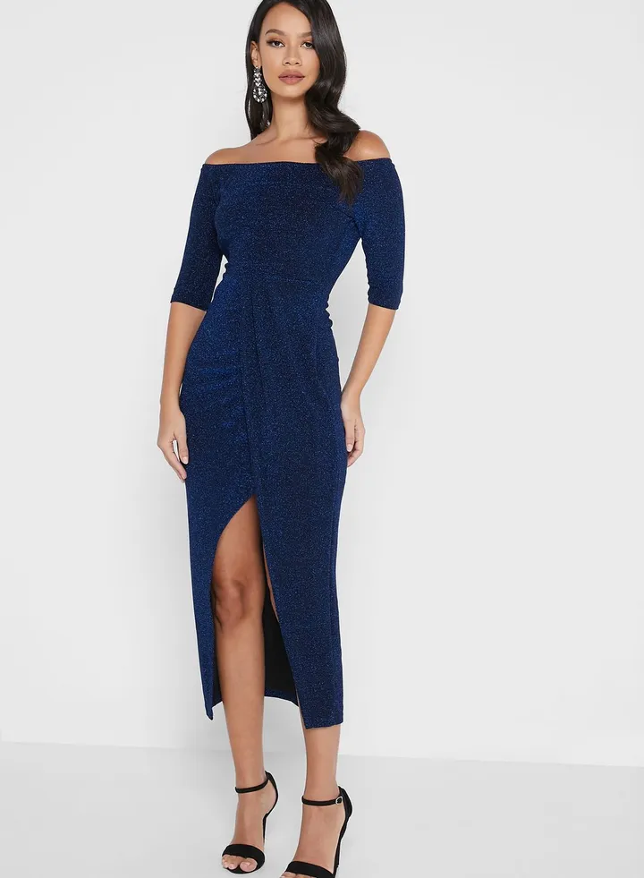 Off Shoulder Shimmer Dress