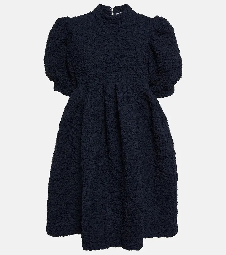 Uma smocked cotton-blend minidress