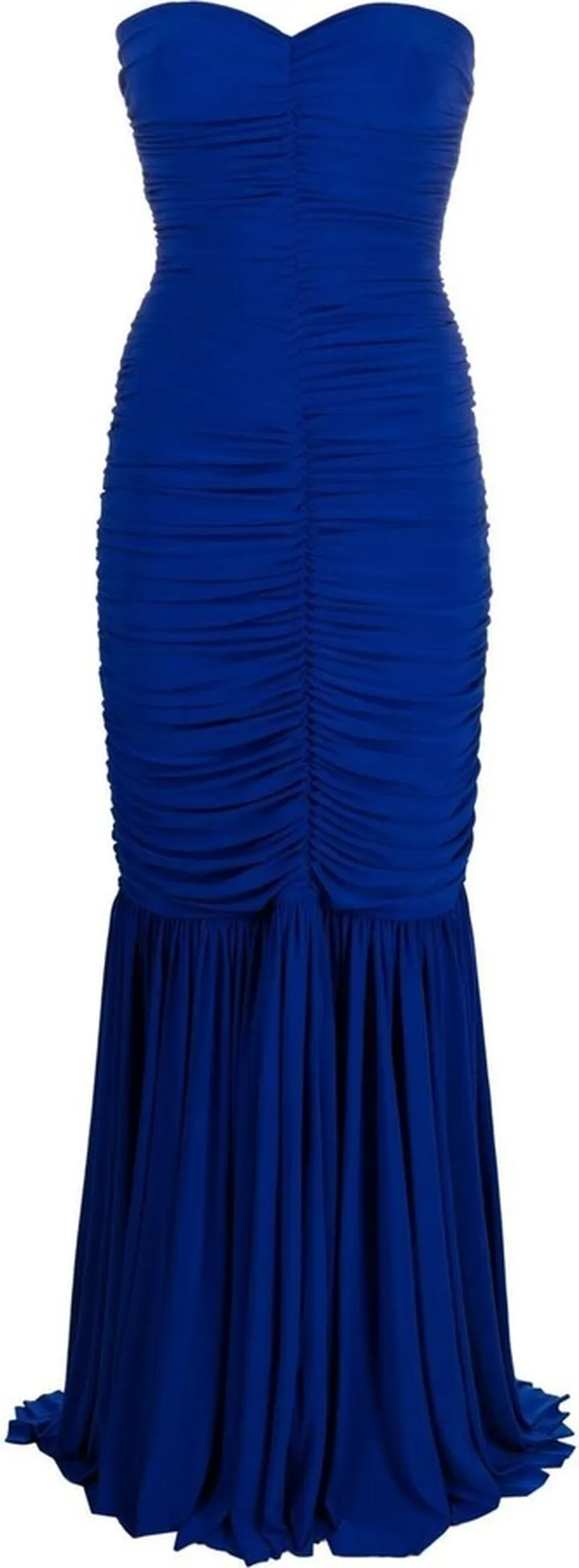 Slinky ruched fishtail gown