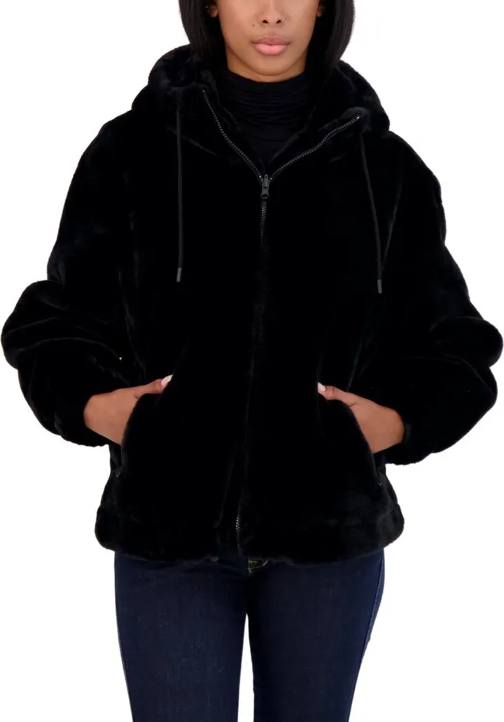 Sebby Junior's Reversible Faux Fur Hooded Bomber Jacket