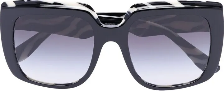 Zebra oversized square-frame sunglasses