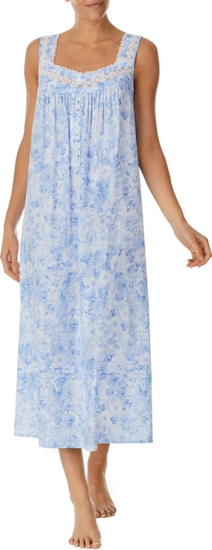 Lace Trim Cotton Nightgown