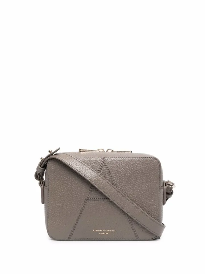 A leather camera bag