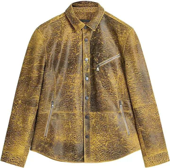 Kado Snap-Front Leather Jacket
