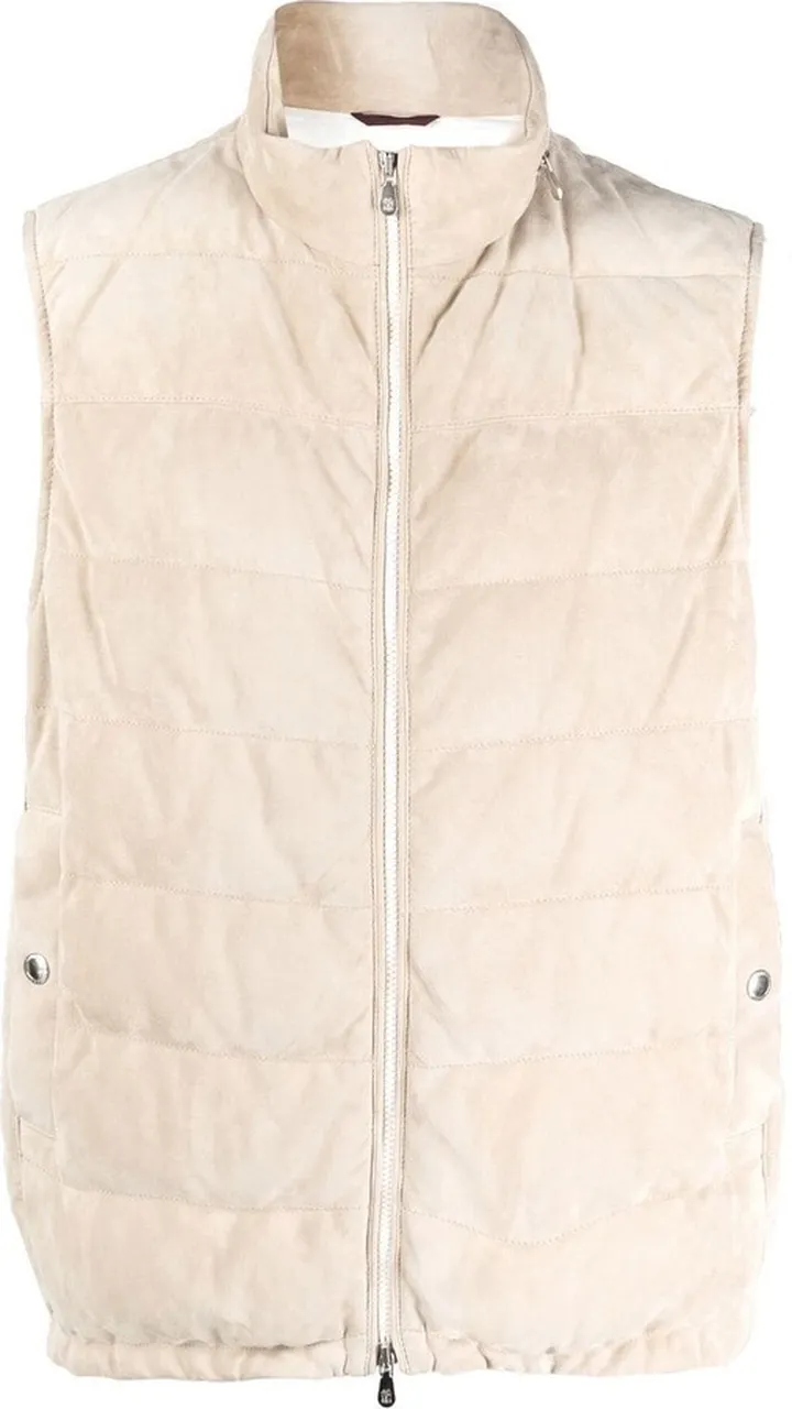 Padded Suede Gilet