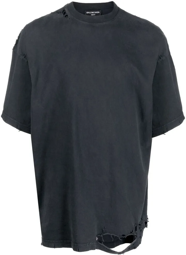 layered-effect distressed T-shirt