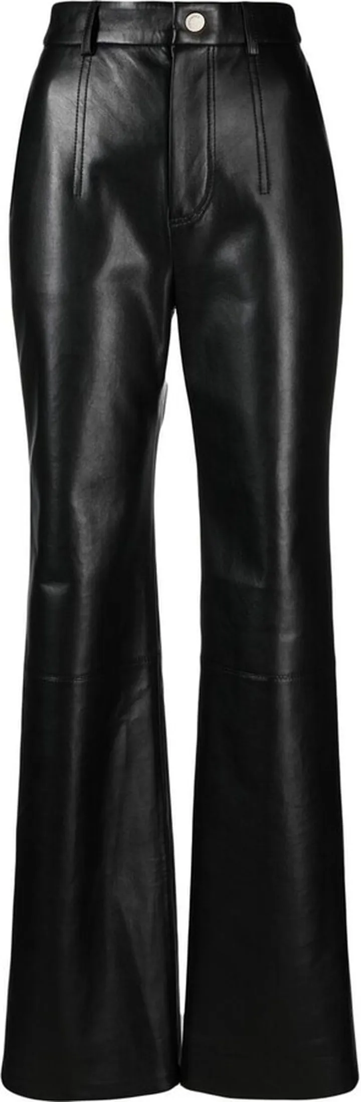 High-Waisted Faux Leather Trousers