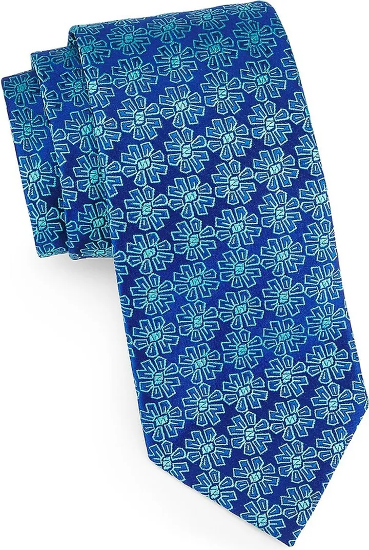 Flower Medallion Silk Tie