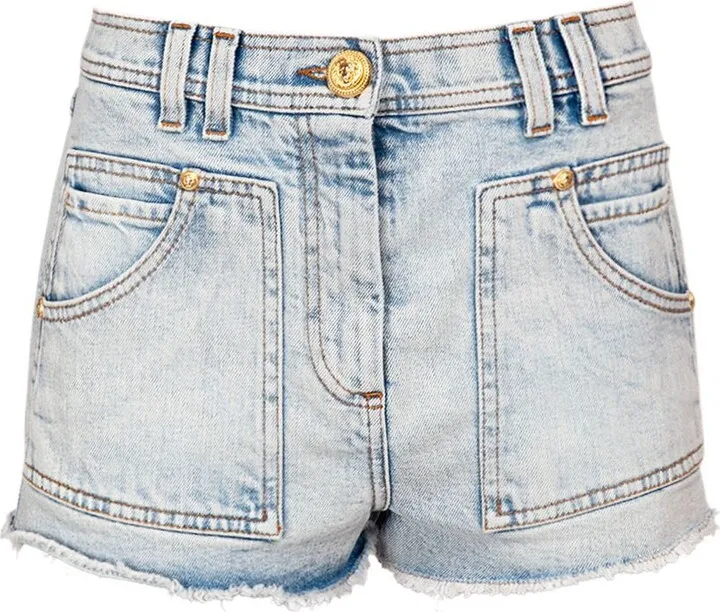 Cotton denim vintage mini shorts