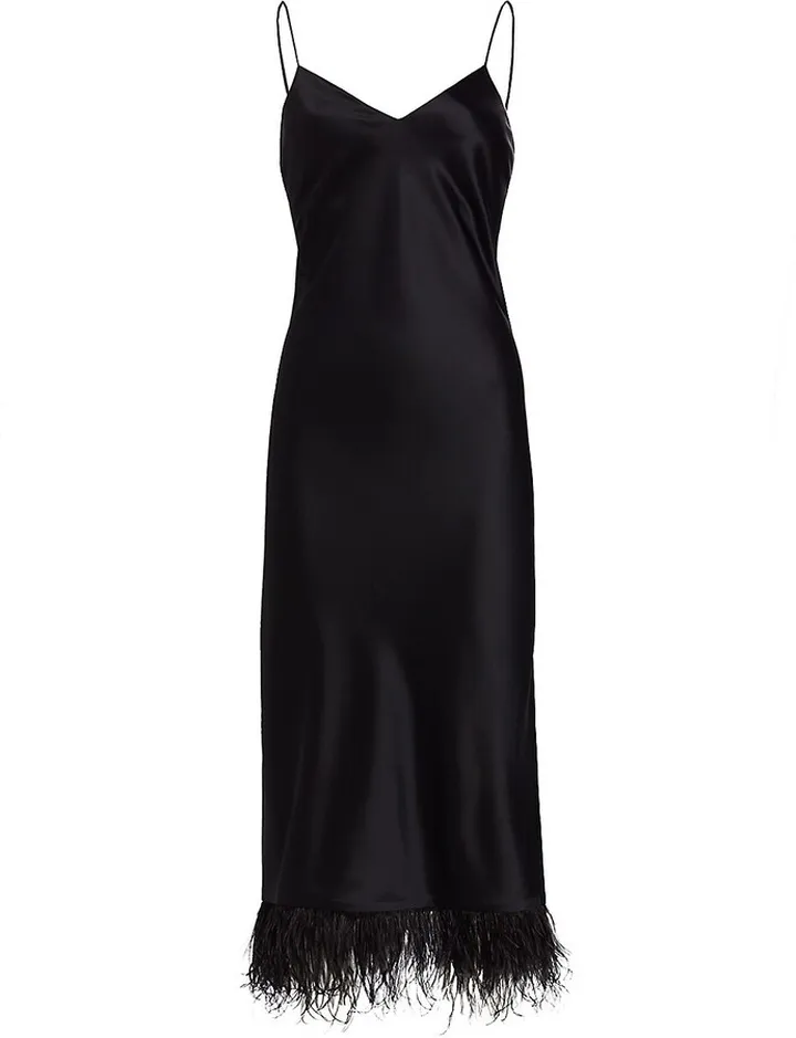 Raven Feather & Silk Slipdress