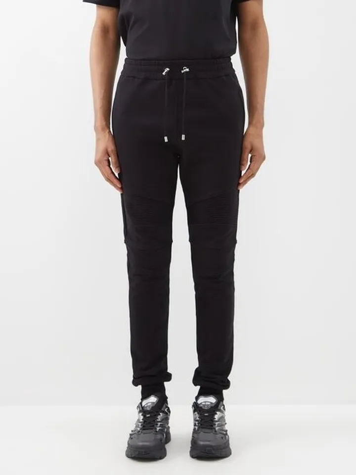 Ribbed Organic Cotton-jersey Track Pants