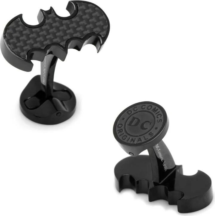Stainless Steel Carbon Fiber Batman Cufflinks