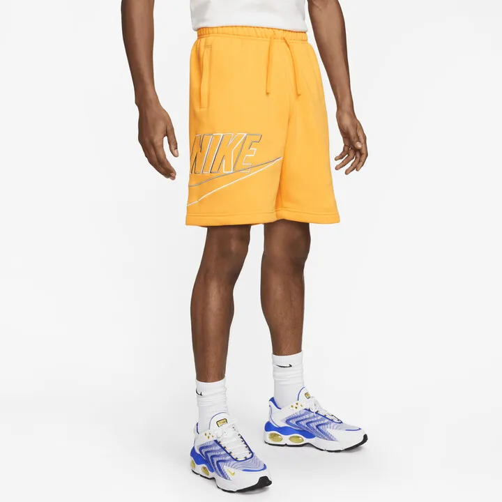 Nike Men's Club Fleece Shorts in Yellow