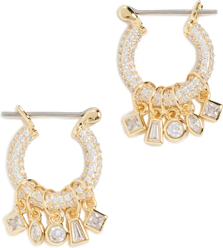 Luv Aj Bezel Stone Shaker Hoops
