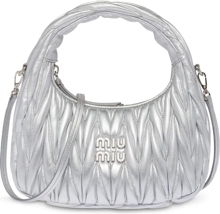 Miu Wander matelassé leather bag
