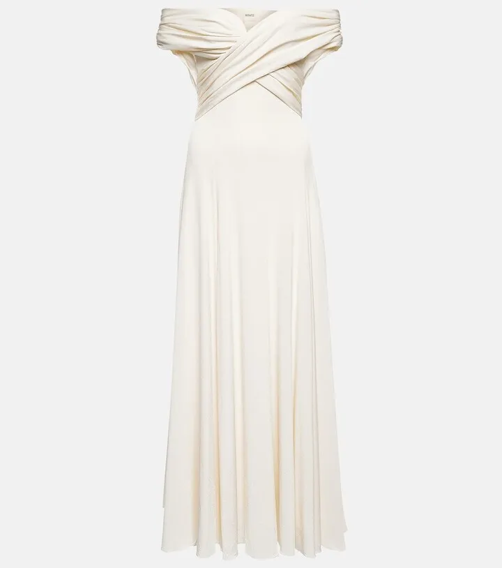 Bruna off-shoulder crepe maxi dress