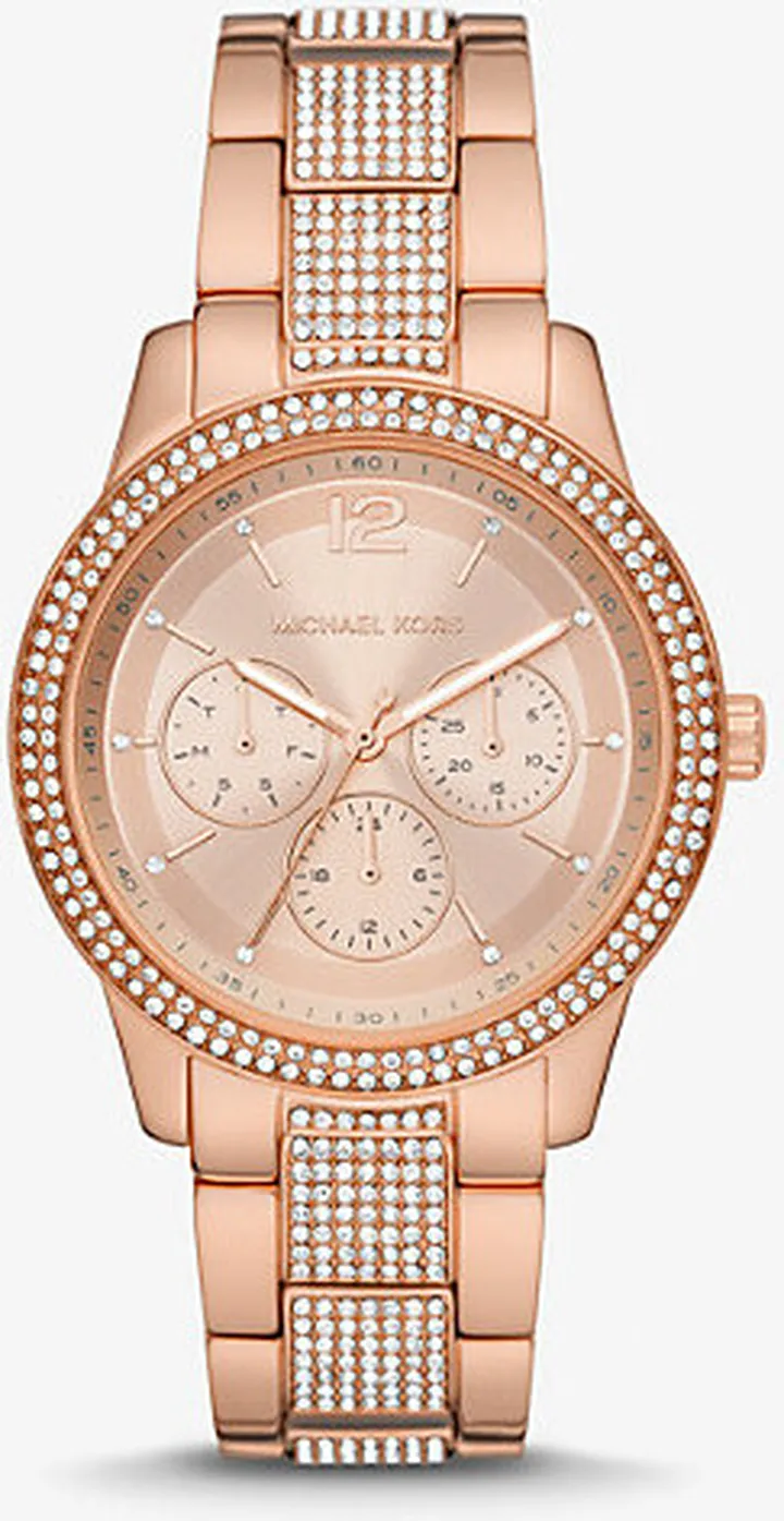 Oversized Tibby Pavé Rose Gold-Tone Watch