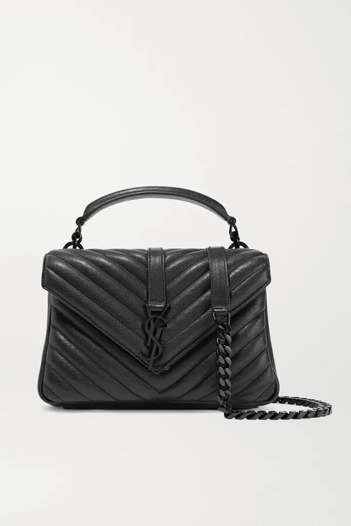 SAINT LAURENT - College Medium Quilted Leather Shoulder Bag - Black