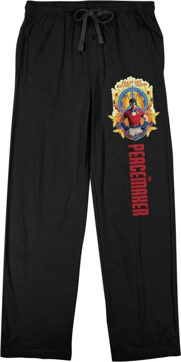 Peacemaker Hero & Logo Men’s Black Sleep Pajama Pants-XXL