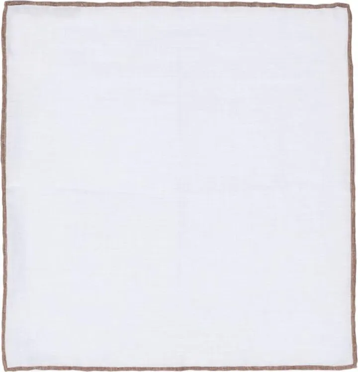 Contrasting-Border Linen Handkerchief
