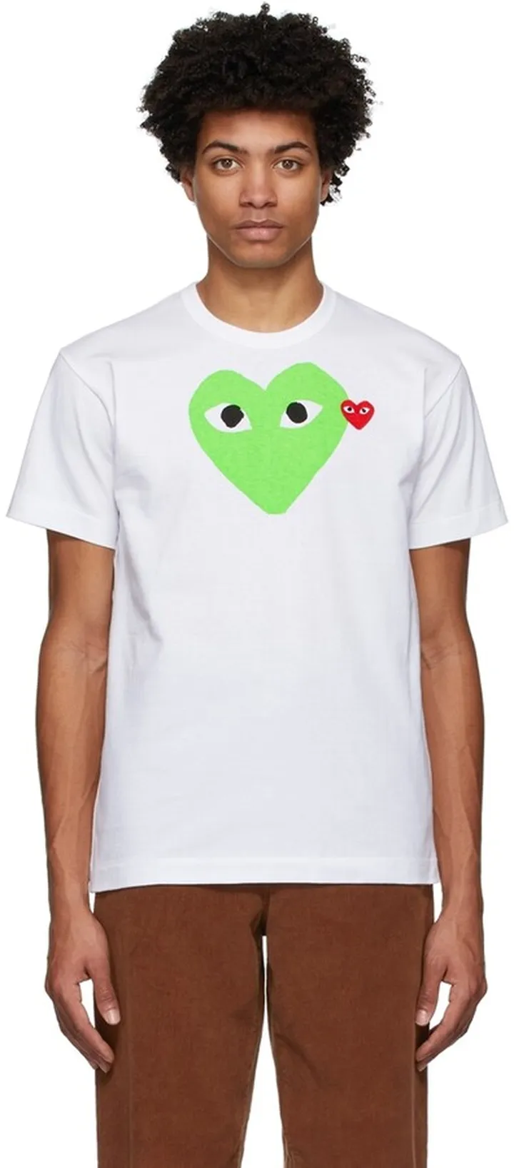 Comme des Garçons Play White & Green Big Heart T-Shirt
