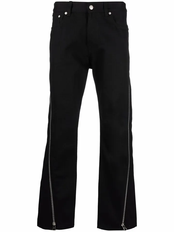 Mid-Rise Straight-Leg Trousers