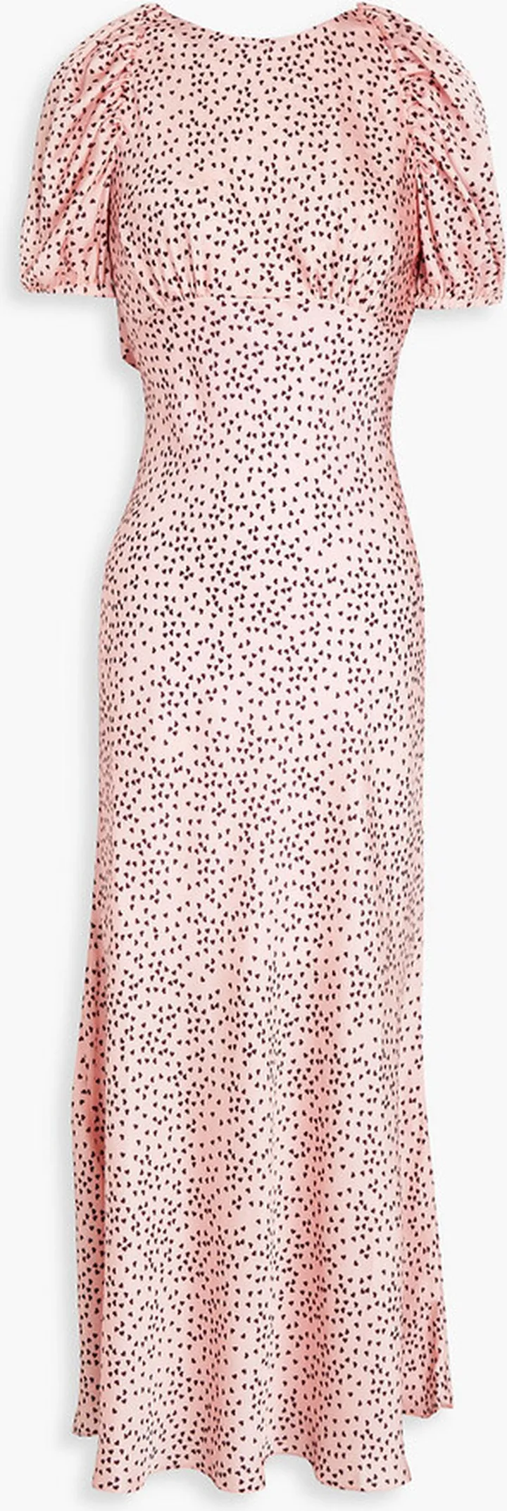 Georgia cutout gathered printed satin midi dress