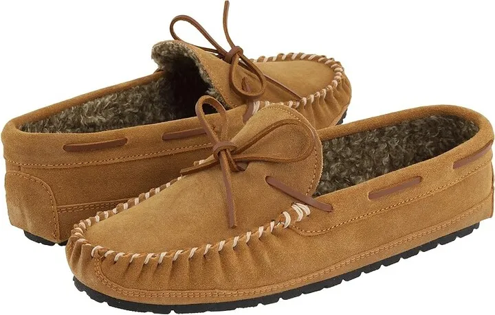 Minnetonka Casey Slipper (Cinnamon Suede) Men's Moccasin Shoes