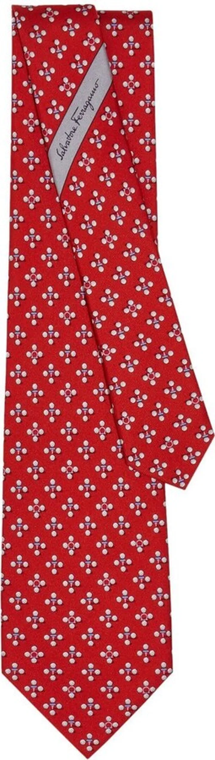 Golf print silk tie