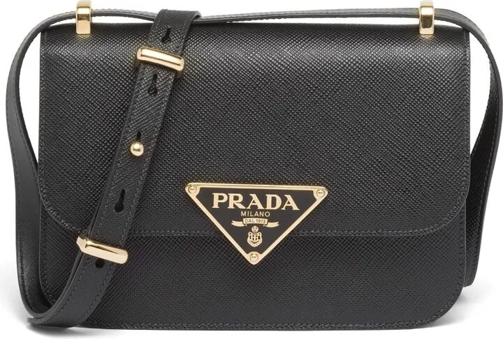 Emblème leather shoulder bag