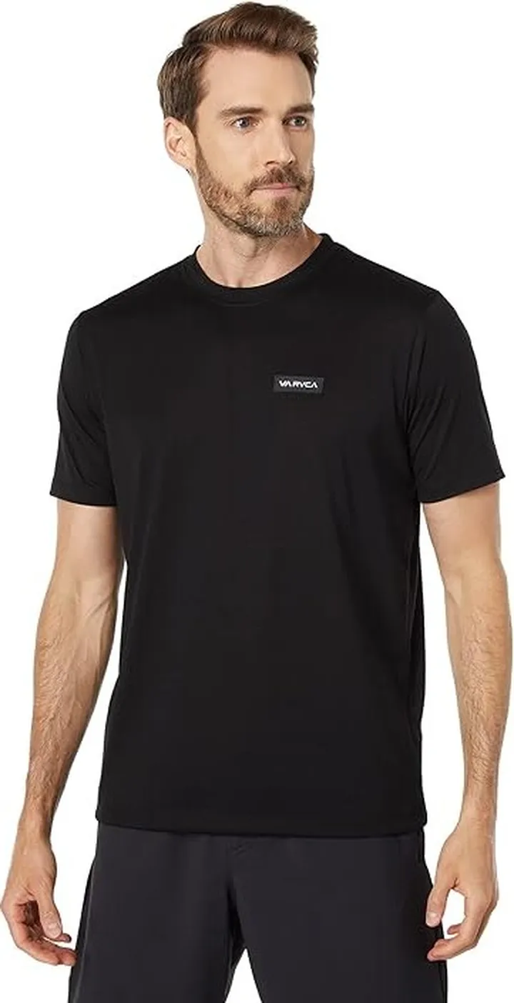 RVCA Icon Short Sleeve Tee (Black) Men's Clothing